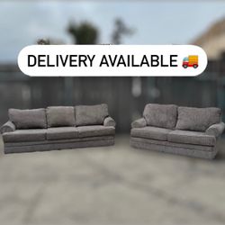 Charcoal Gray/Grey Sofa COUCH SET Loveseat - 🚚 DELIVERY AVAILABLE 