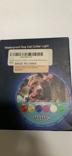 Waterproof Dog Cat Collar Light Batteries Included 