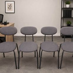 Set of 4 Modern Gray Chairs