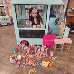 Our Generation Ice Cream Truck With 18 Inch Doll with All Accessories.