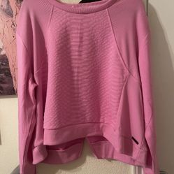 Nine West Plus Size Womens Pink Textured cropped Sweatshirt size 2X NEW