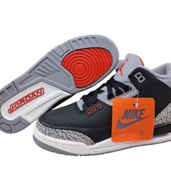 Size 4.5Y Nike Air Jordan 3 Retro OG GS 'Black Cement Youth Women’s 6