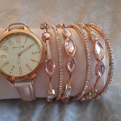 Pink Watch Matching Bracelets