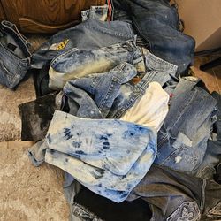 Jeans 38-40 Over 40 Pair True Religion AKOO ROBIN  ROCK REVIVAL LEVIS ETC