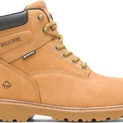 NEW Size 8.5 WOLVERINE Men Floorhand WATERPROOF Work Boot Soft Toe Wheatp