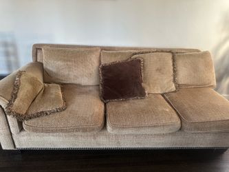 Beige Sofa with Cushions