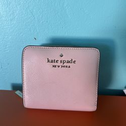 •Kate Spade Pink Leather wallet with ID window•