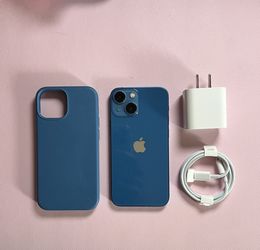 Fully Unlocked iPhone 13 Mini - 256GB/Blue - With Cable & Adapter