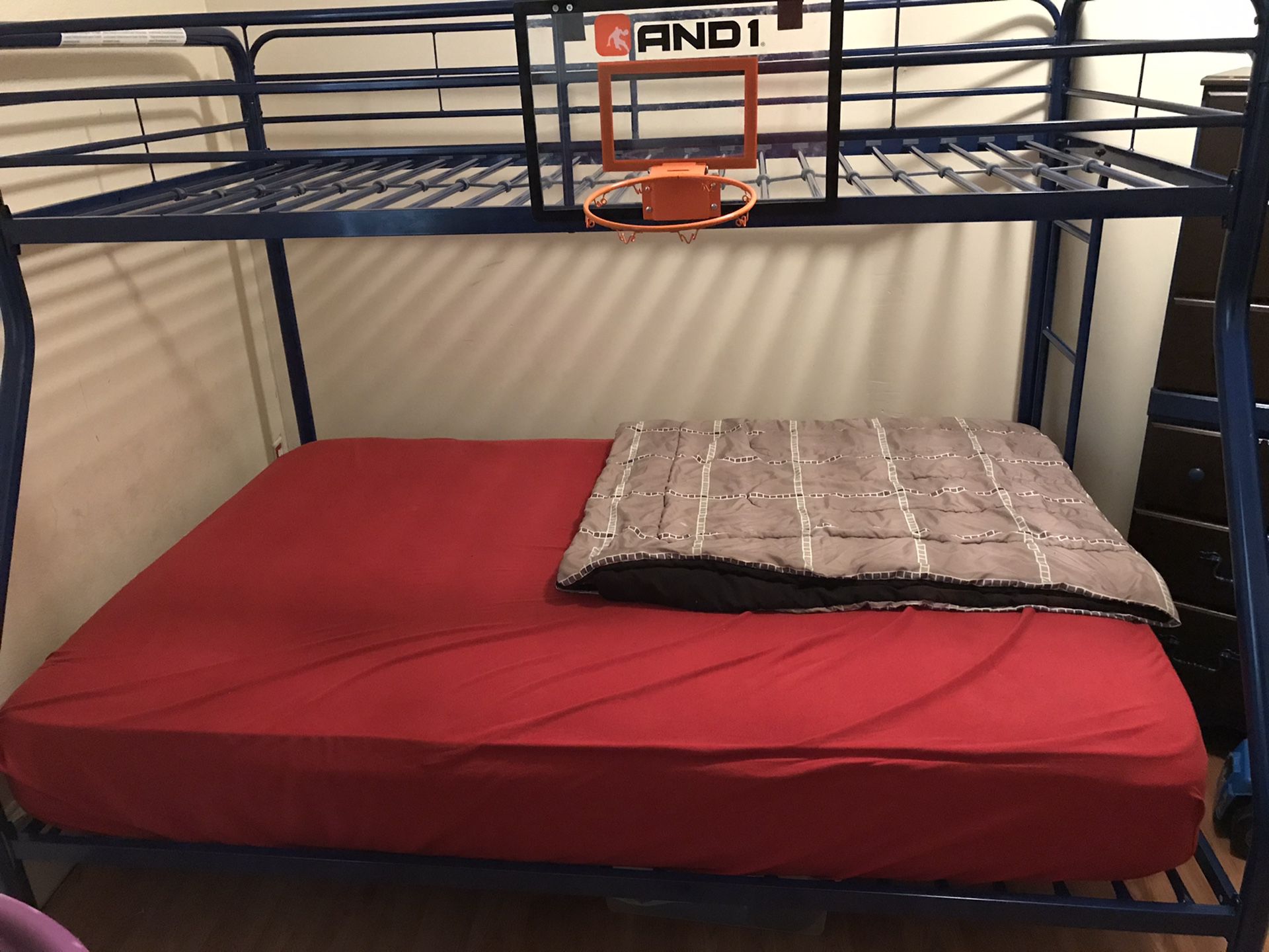 Twin over full boy blue bunk bed