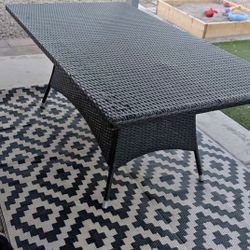 72” Large Wicker Dinning Table 