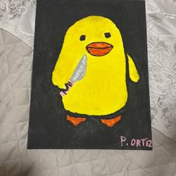 Psycho Duck-E Painting By Papi Ortiz 