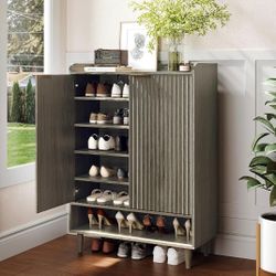 Shoe Cabinet with Fluted Doors。brand new in box 