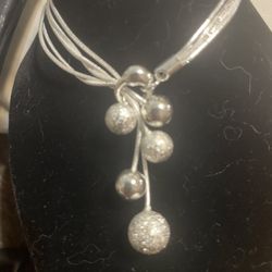 Earring, Necklace N Bracelet Set. Sterling Silver 