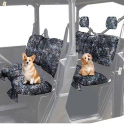 2017-2024 Can Am Defender MAX w/Storage Pockets Split Bench Seat Cover Defender Accessories(Camo)