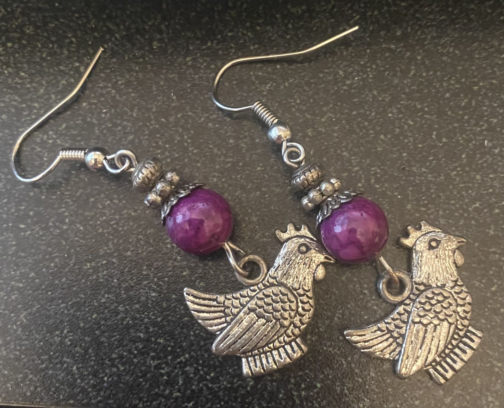 Earrings Chicken Design