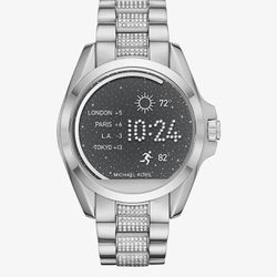 Michael Kors Smart Watch Mkt5000 Bradshaw Silver-Tone Smartwatch New!&Free items