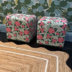 Set Of 2 Custom Made Cube Ottomans
