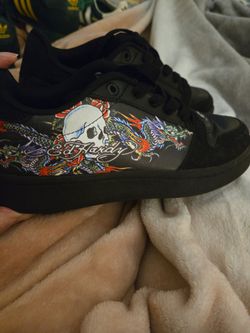 Ed Hardy Black Low-Top Sneakers