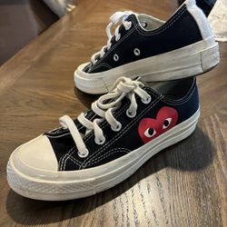 Converse x Play Comme des Garcons Low Top Rubber Sole Sneakers Black