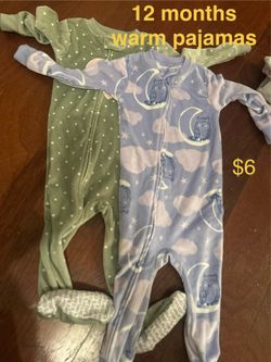 Baby girl warm pajamas 12m