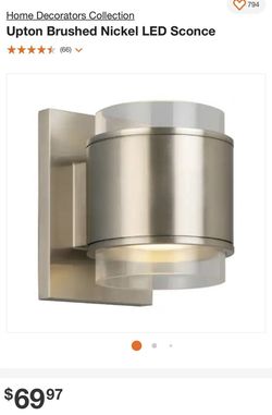 Upton Brushed Nickel LED Sconce New in Box