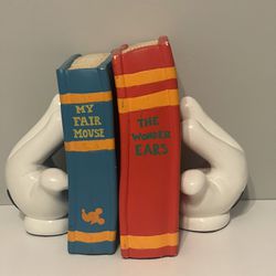 Rare Disney Mickey Mouse Bookends. Vintage “My Fair Mouse”, “The Wonder Ears”.