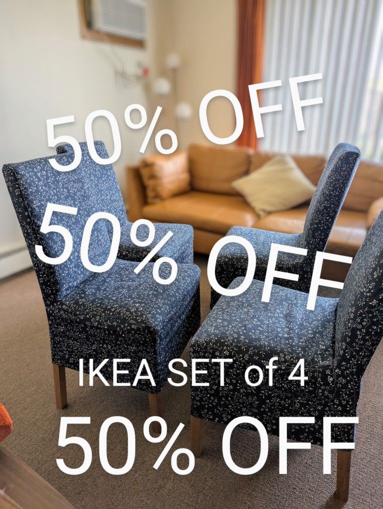Fabric Blue Chairs From IKEA