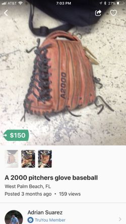 A 2000 pitchers glove baseball