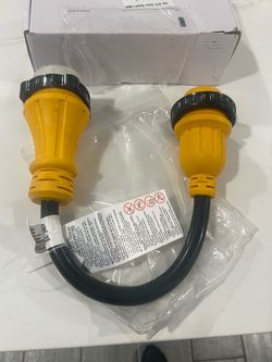 МЕСМО 50 to 30 Amp Marine Shore Power Adapter, SS2-50P to L5-30R 30A 3750W 50A Dock Power to 30A 125V Twist Lock Outlet Cord, 12-Inch STW 10/3 AWG Loc