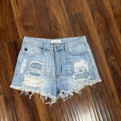 Kancan Summer Shorts, Size Large, waist 15 inches, distressed