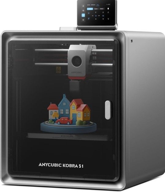 Anycubic Kobra S1 3D Printer Only, Support Multi Color Printing Needs ACE Pro, Max 600mm/s High Speed High Precision Anycubic App One-Click Printing U