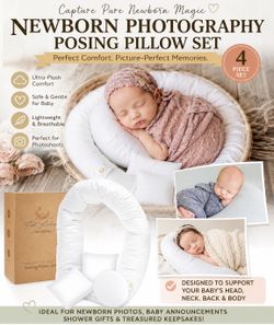 📸 BRAND NEW IN BOX – First Landings Newborn Photography Posing Pillow Set (4-Piece) 👶🤍