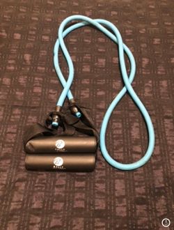 Bally Total Fitness Light Blue Resistance Tubing w/ Padded Black Straps