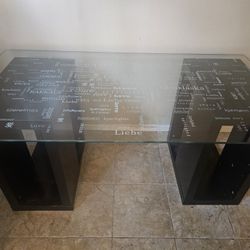 Office Desk (Table)- Glass-  "LOVE" In Different Languages 