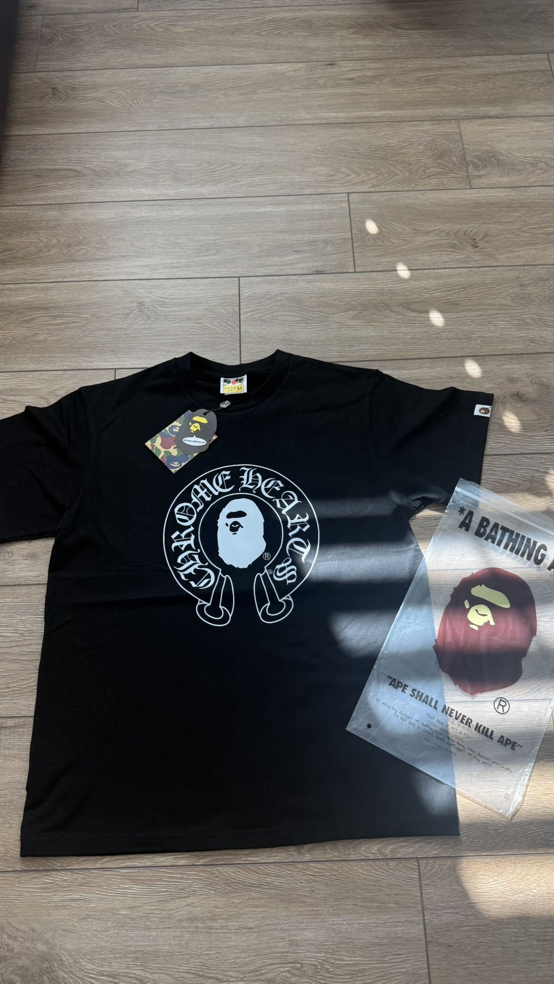 A bathing ape X chrome heart shirt