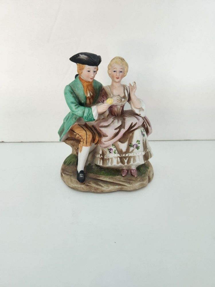 Vintage KPM Victorian Couple Romance Ceramic Figures Figurines