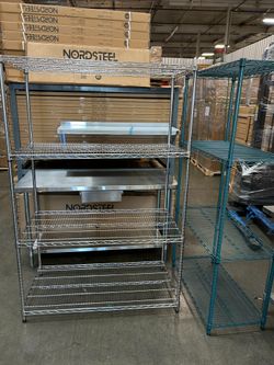 New Nordsteel Heavy-Duty Chrome Wire Shelves NSF Commercial Racks Carts