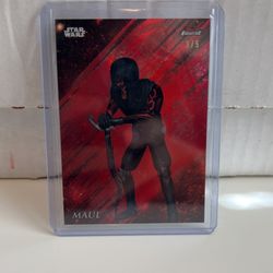 2018 Topps Finest Star Wars #110 Maul SP Short Print RARE Red Wave #3/5