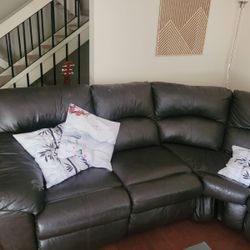 Black Leather Sectional