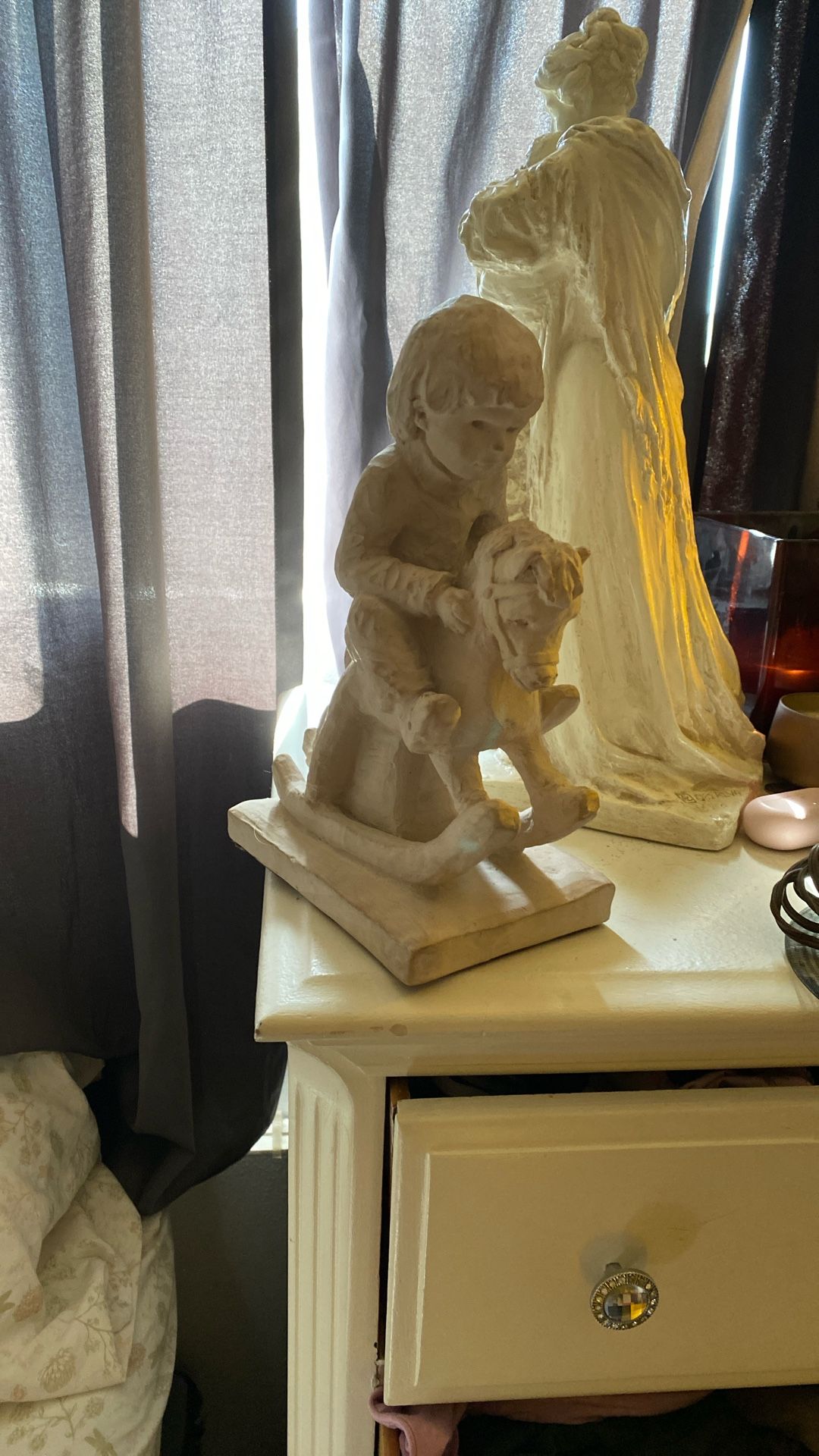 Austin Productions Boy On Rocking Horse Bright Eyes 1985 Sculpture