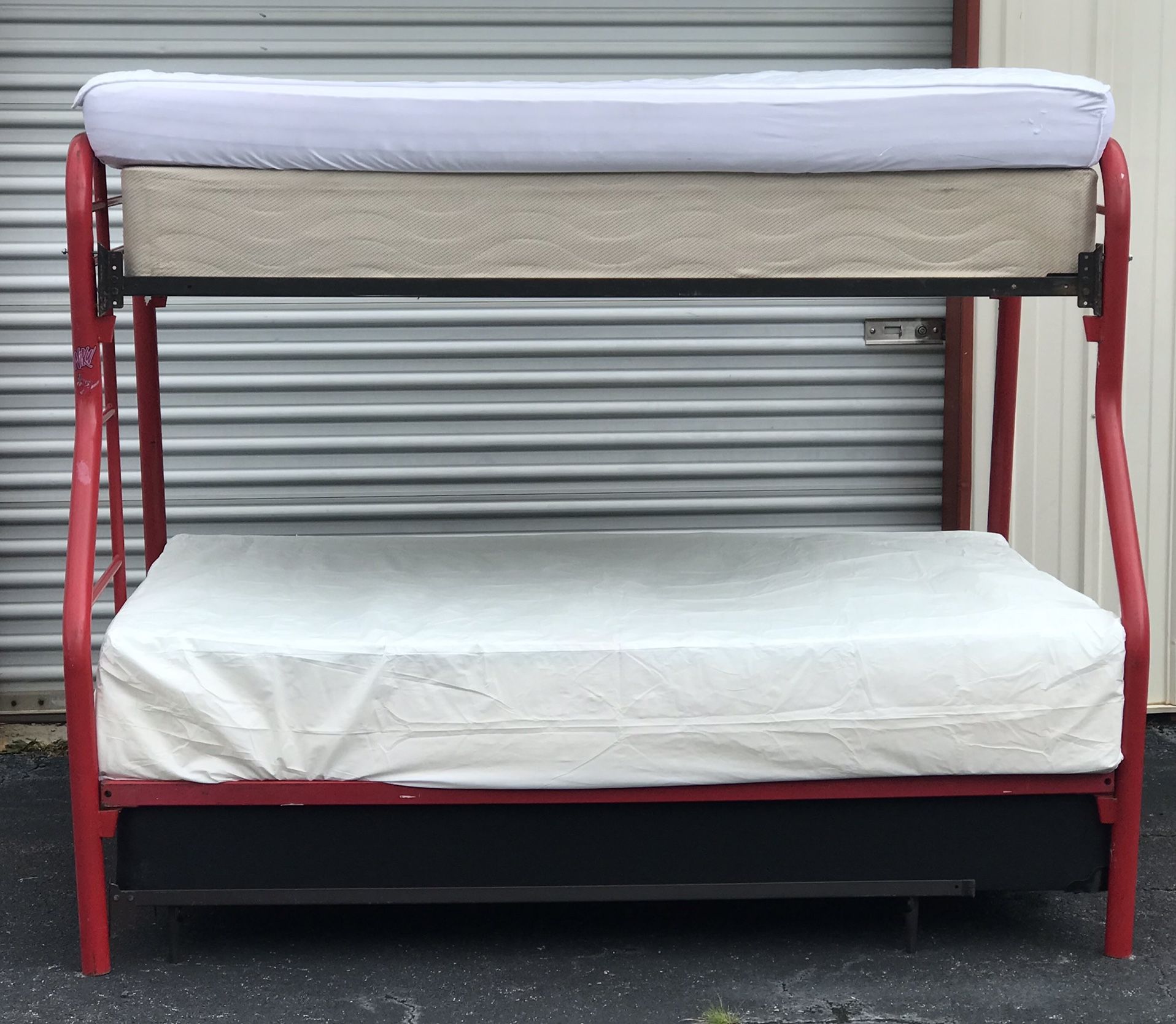 Twin/Full Bunk Bed with Mattresses