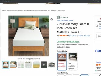 Memory Foam Twin XL mattress