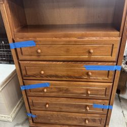 Chest Of Drawers Brown Wood 