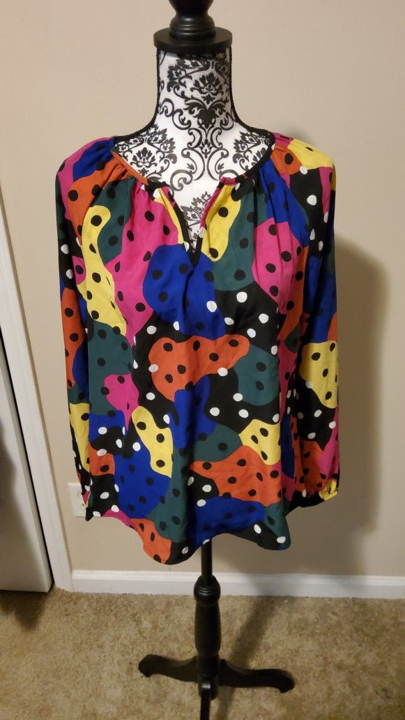 Emily Wonder Multi-Color Print Top Size Small
