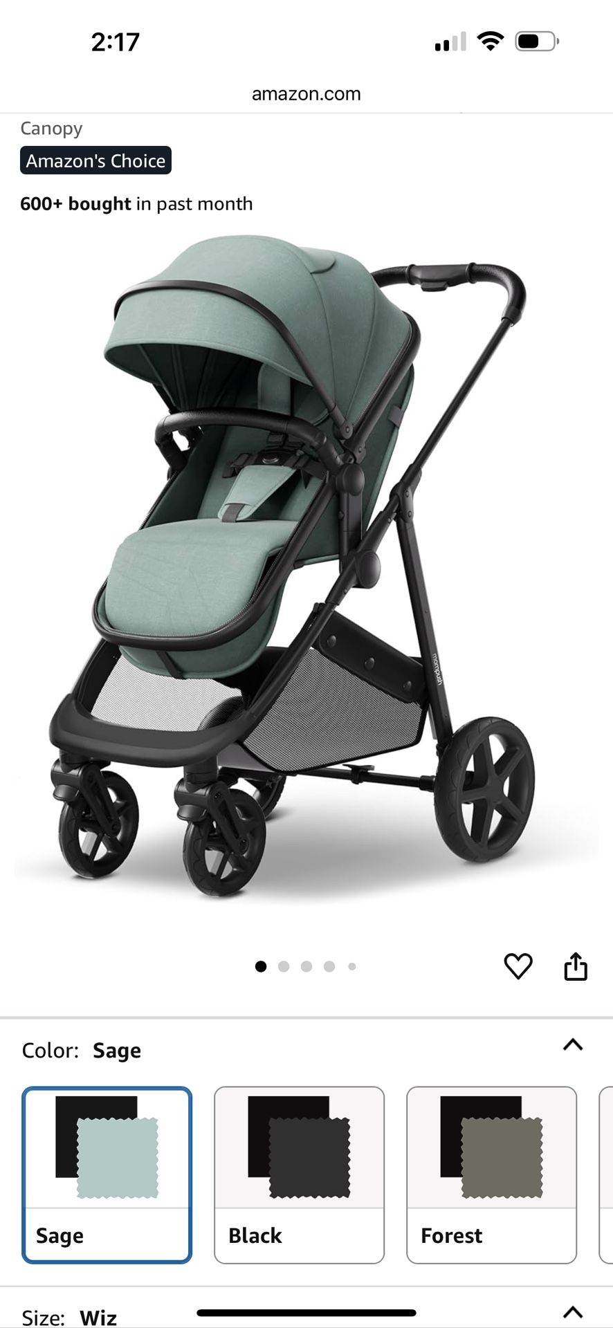 Mompush Wiz 2-in-1 Convertible Baby Stroller