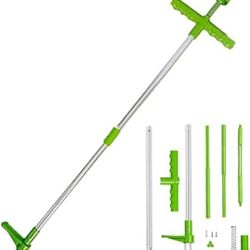 Garden Weed Puller Manual Weeder Twist Dandelion Puller Weed Extractor with Steel Handle and 3 Claws, Stand-up Lawn Easy Root Remover Grabber Tool, 3 