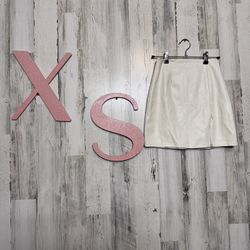 Windsor White Leather Skirt 