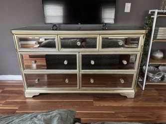 Large Mirrored-Glass Dresser