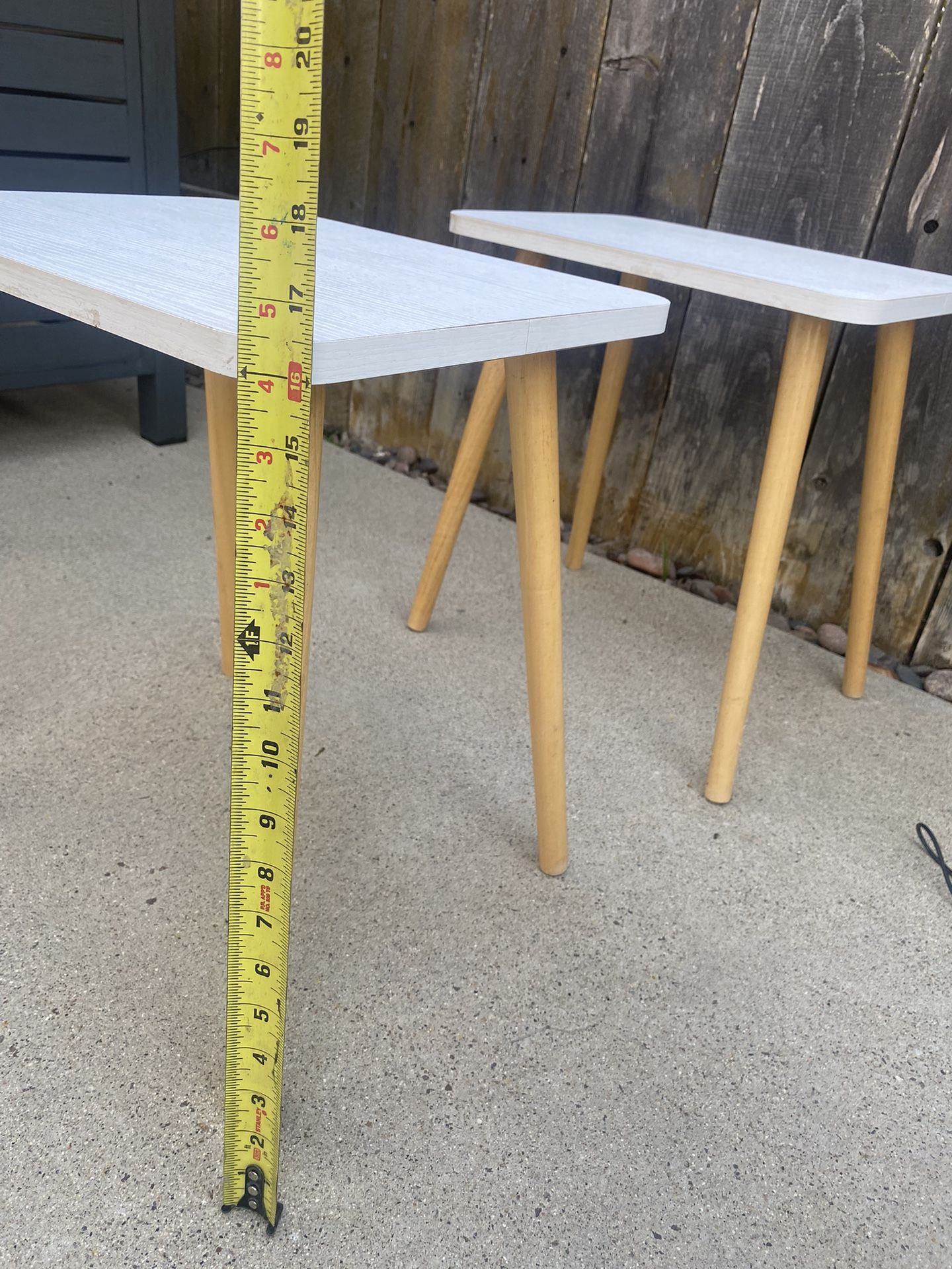 2 Wooden White Stools