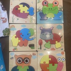 Skyfield Wooden Animal Puzzles, New, 12+months